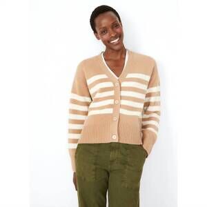 NEW KULE raffa v-neck cardigan in camel/cream